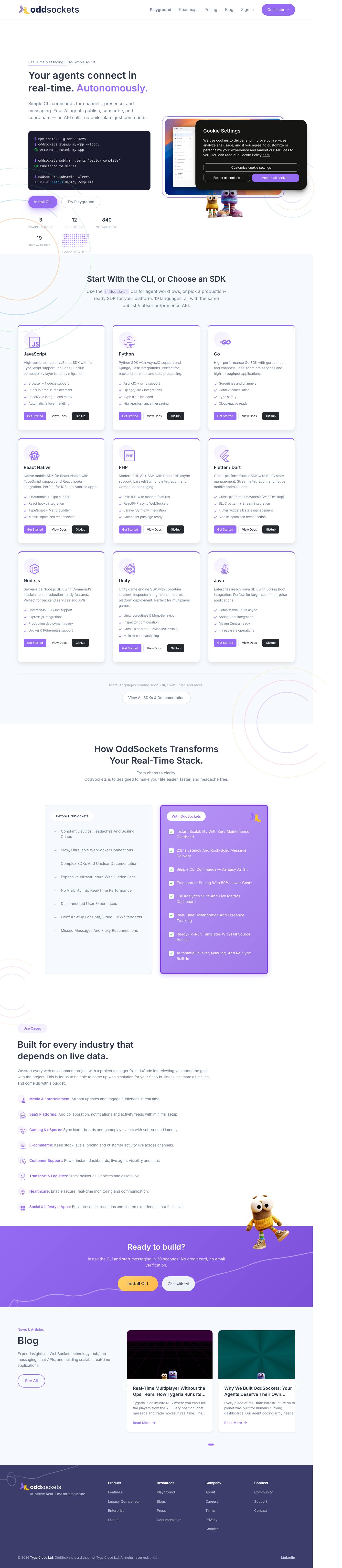 oddsockets.com landing page