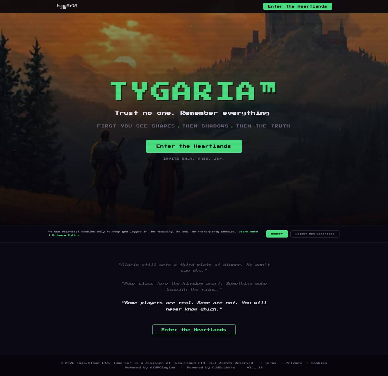 tygaria.com landing page